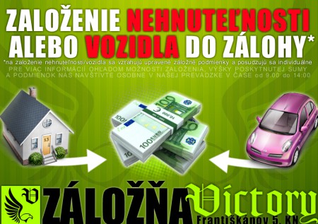 Založenie vozidla alebo nehnuteľnosti